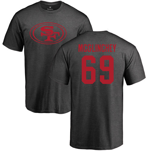 Men San Francisco 49ers Ash Mike McGlinchey One Color #69 NFL T Shirt->nfl t-shirts->Sports Accessory